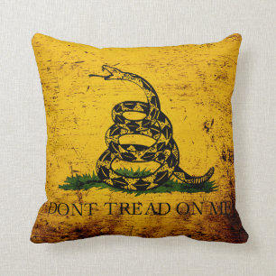 Coussin Drapeau Gadsden Black Grunge