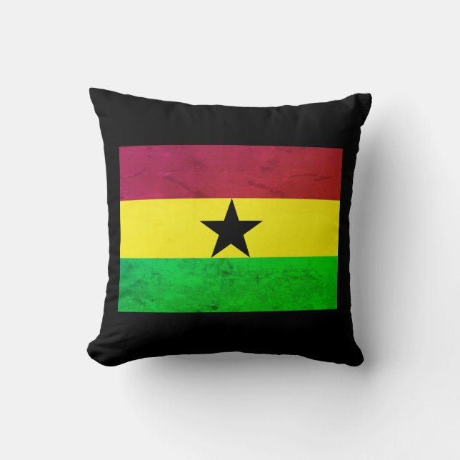 Coussin Drapeau Ghana (Afrique de l'Ouest) (Recto)