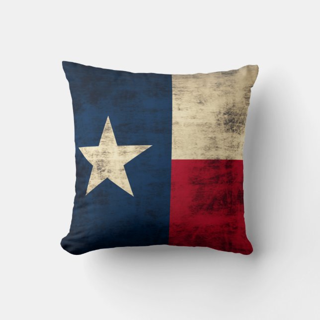 Coussin Drapeau grunge vintage du Texas (Recto)