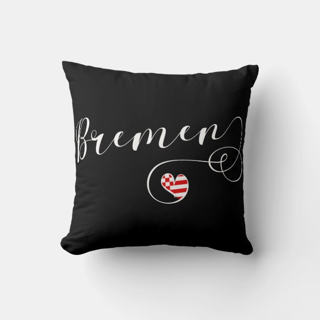Coussin Drapeau Heart Bremen, Allemagne (Recto)