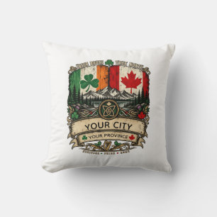 Coussin Drapeau irlandais canadien personnalisé Cité Provi