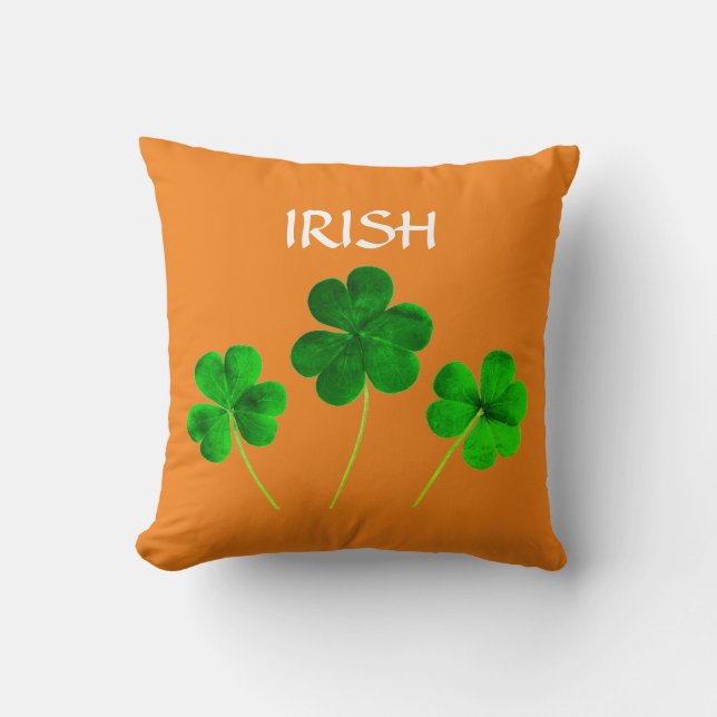 Coussin Drapeau irlandais de la Saint Patrick Couleurs ver (Recto)