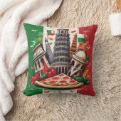 Coussin Drapeau italien, repères et design de pizza (Couverture)