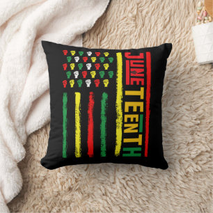 Coussin Drapeau Juneteenth Célébrant la Liberté Noire 1865
