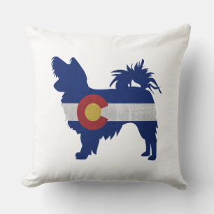Coussin Drapeau long Haia Chihuahua Colorado Silhouette