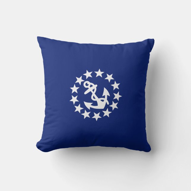 Coussin Drapeau Nautique Américain Décor bleu marine (Recto)
