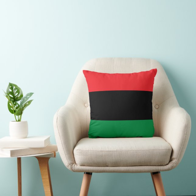 Coussin Drapeau panafricain, histoire noire afro-américain (Chaise)