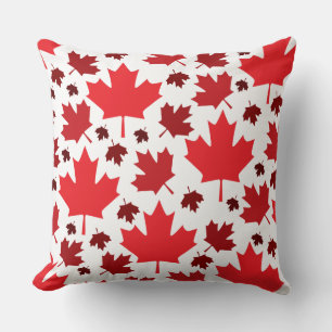 Coussin Drapeau Patriotique Canada Motif Feuille d'érable