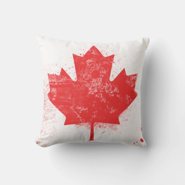 Coussin Drapeau peint au Canada (Recto)
