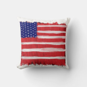 Coussin Drapeau peint d'art populaire
