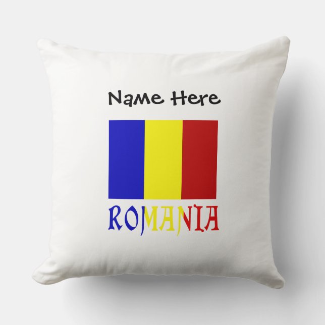 Coussin Drapeau roumain roumain de Roumanie Personnalisati (Recto)