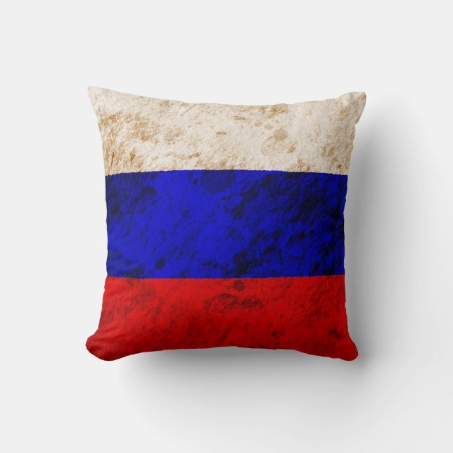 Coussin Drapeau russe rocailleux (Recto)
