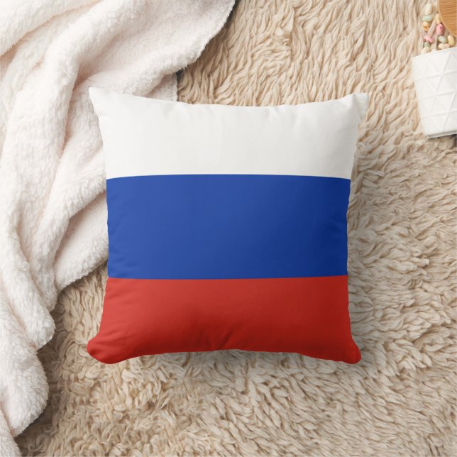 Coussin Drapeau Russie tricolore (Couverture)