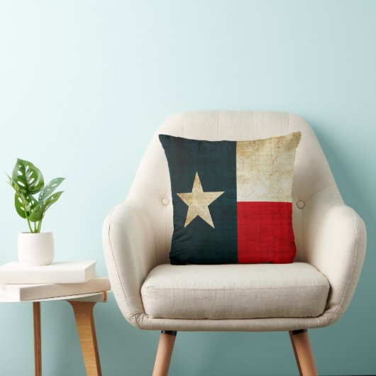 Coussin Drapeau solitaire d'étoile de patriotique rustique (Chaise)