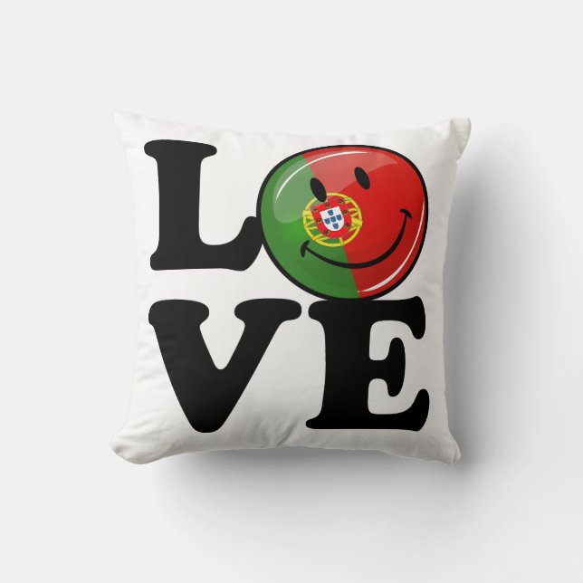 Coussin Drapeau souriant Love Portugal (Recto)
