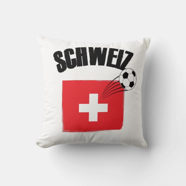 Coussin Drapeau suisse de soccer Schweiz Fussball (Recto)