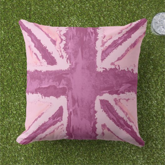 Coussin Drapeau Union Jack amusant par Heva Weva (Herbe)