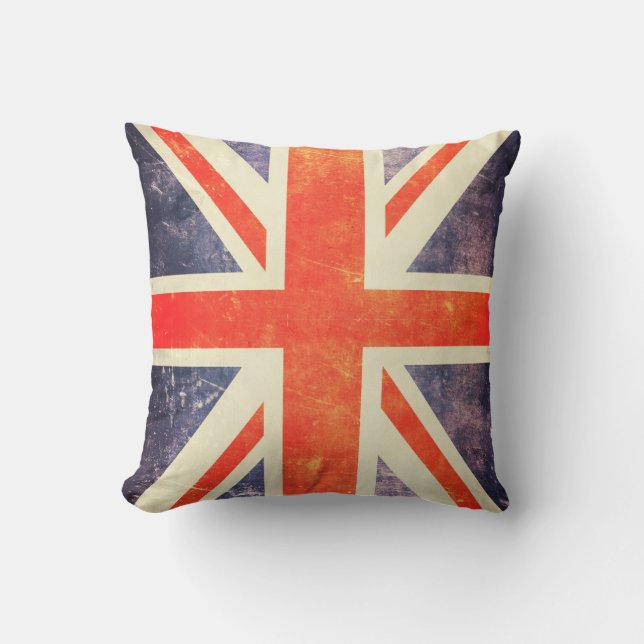Coussin Drapeau vintage d'Union Jack (Recto)