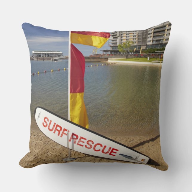 Coussin Drapeaux et planche de sauvetage de surf (Recto)