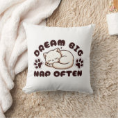 Coussin Dream Big Nap Souvent - Amoureux des chats mignon (Couverture)