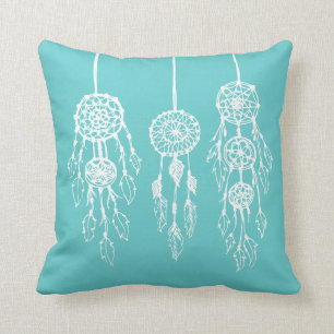 Coussin Dreamcatchers Bohème Illustré Turquoise