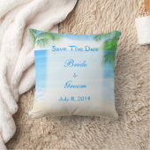 Coussin Dreamy Beach Wedding Enregistrer La Date (Couverture)