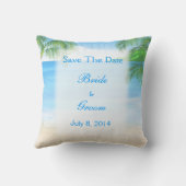 Coussin Dreamy Beach Wedding Enregistrer La Date (Verso)
