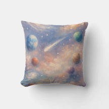 Dreamy Cosmic Pillow – Planets & Galaxies