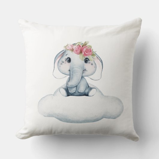 Coussin Dreamy Days avec Rosie l'éléphant. (Recto)