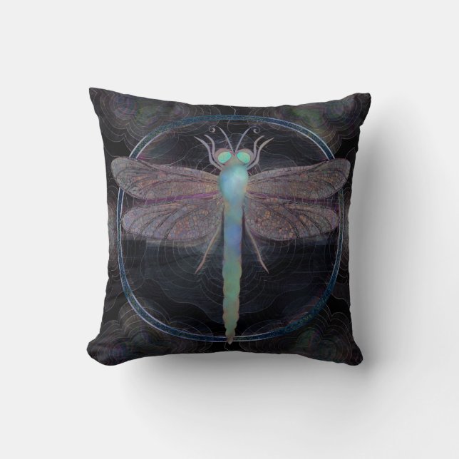Coussin Dreamy Dragonfly “Messenger of Quantum Flight” (Recto)