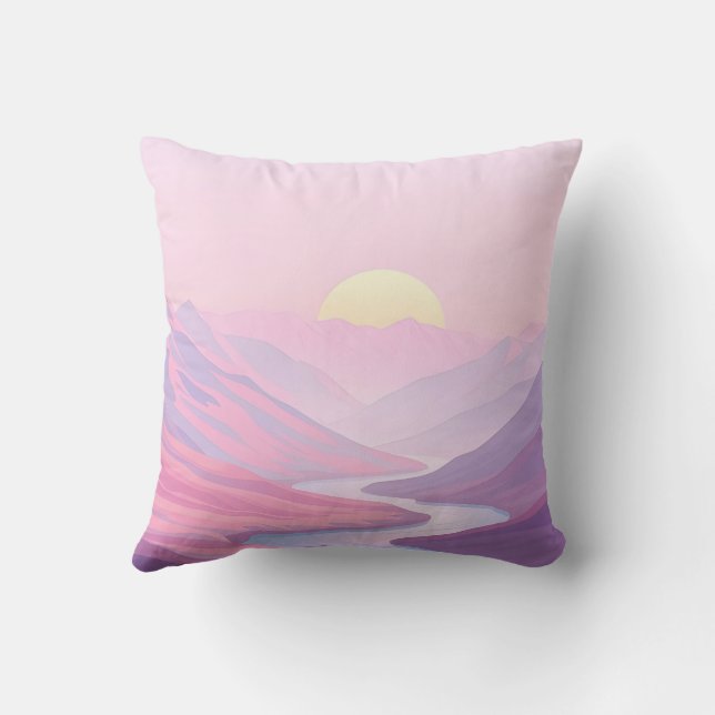 Coussin Dreamy Landscape in Pastel Hues (Verso)