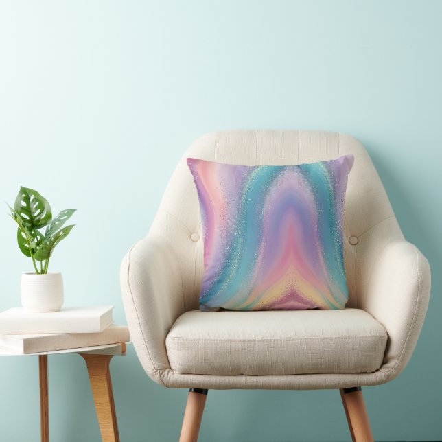 Coussin Dreamy Pastel Galaxy Art Design Abstrait (Chaise)