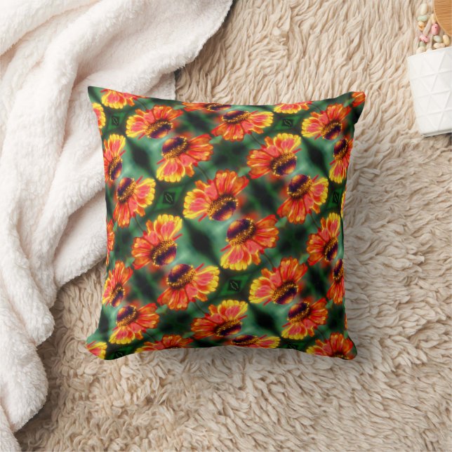 Coussin Dreamy Zinnia Flower Motif (Couverture)