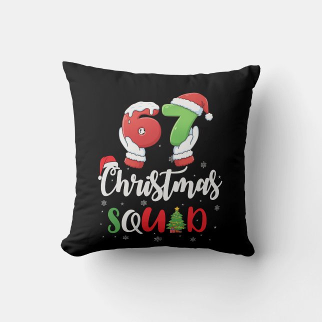 Coussin Drôle 67 Six Sept Brianrot Noël Équipe (Recto)
