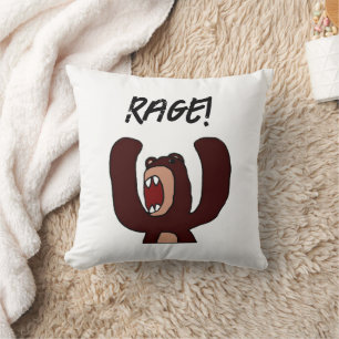 Coussin Drôle Angry Brown Bear Cartoon - Stress Out