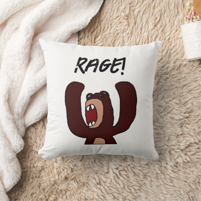 Coussin Drôle Angry Brown Bear Cartoon - Stress Out (Couverture)