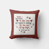 Coussin drôle Anniversaire amour mot art (Recto)