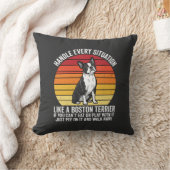 Coussin Drôle attitude de Boston Terrier Rétro (Couverture)