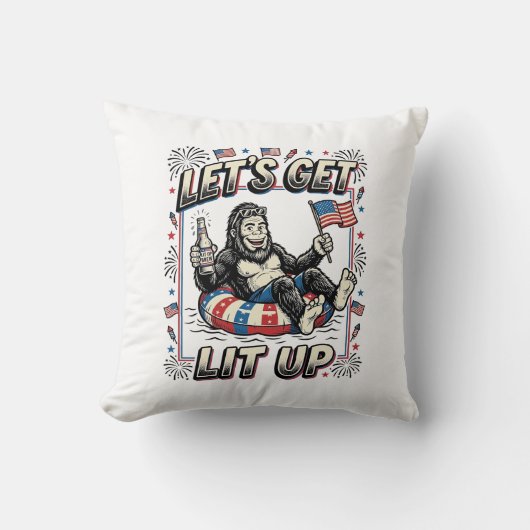 Coussin Drôle Bigfoot Allumons Patriote (Recto)