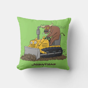 Coussin Drôle bulldozer de conduite de taureaux