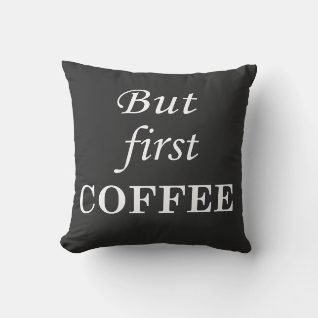 Coussin Drôle buveur de café citations (Recto)