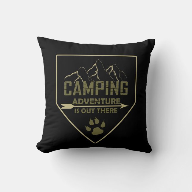 Coussin Drôle camper de camping dit pour les campeurs (Recto)