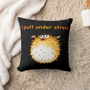 Coussin Drôle Cartoon de Poisson-Poisson Stressé