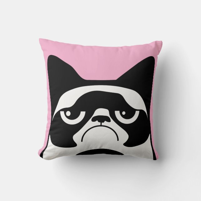 Coussin Drôle chat en colère (Recto)
