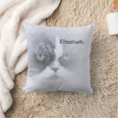 Coussin drôle chat perse avec de grands yeux lancer l'orei (Couverture)