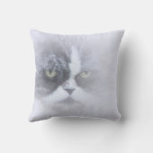 Coussin drôle chat perse avec de grands yeux lancer l'orei (Verso)