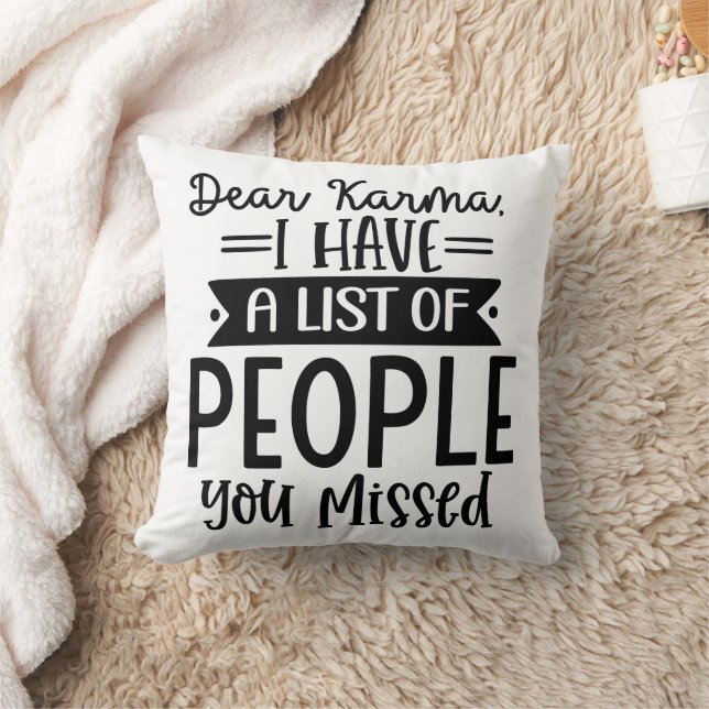 Coussin Drôle Cher Karma (Couverture)
