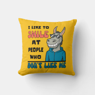 Coussin Drôle Cheval Âne Sourire Aux Gens Sarcastique