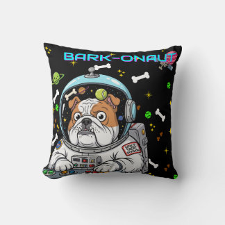 Coussin Drôle Chien de l'espace "Barkonaut" de Bulldog, Am