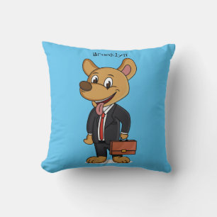 Coussin Drôle chien en costume d'entreprise dessin animé